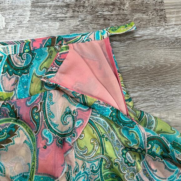 Kimchi Blue Paisley Chiffon Ruffle Mini Skirt Size M Y2K Coquette - Picture 4 of 5